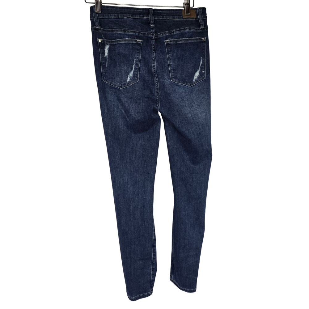 Judy Blue JB88477 Skinny Jeans Women 9/29 Dark Wash Cotton Blend Distressed Edgy - Picture 2 of 7
